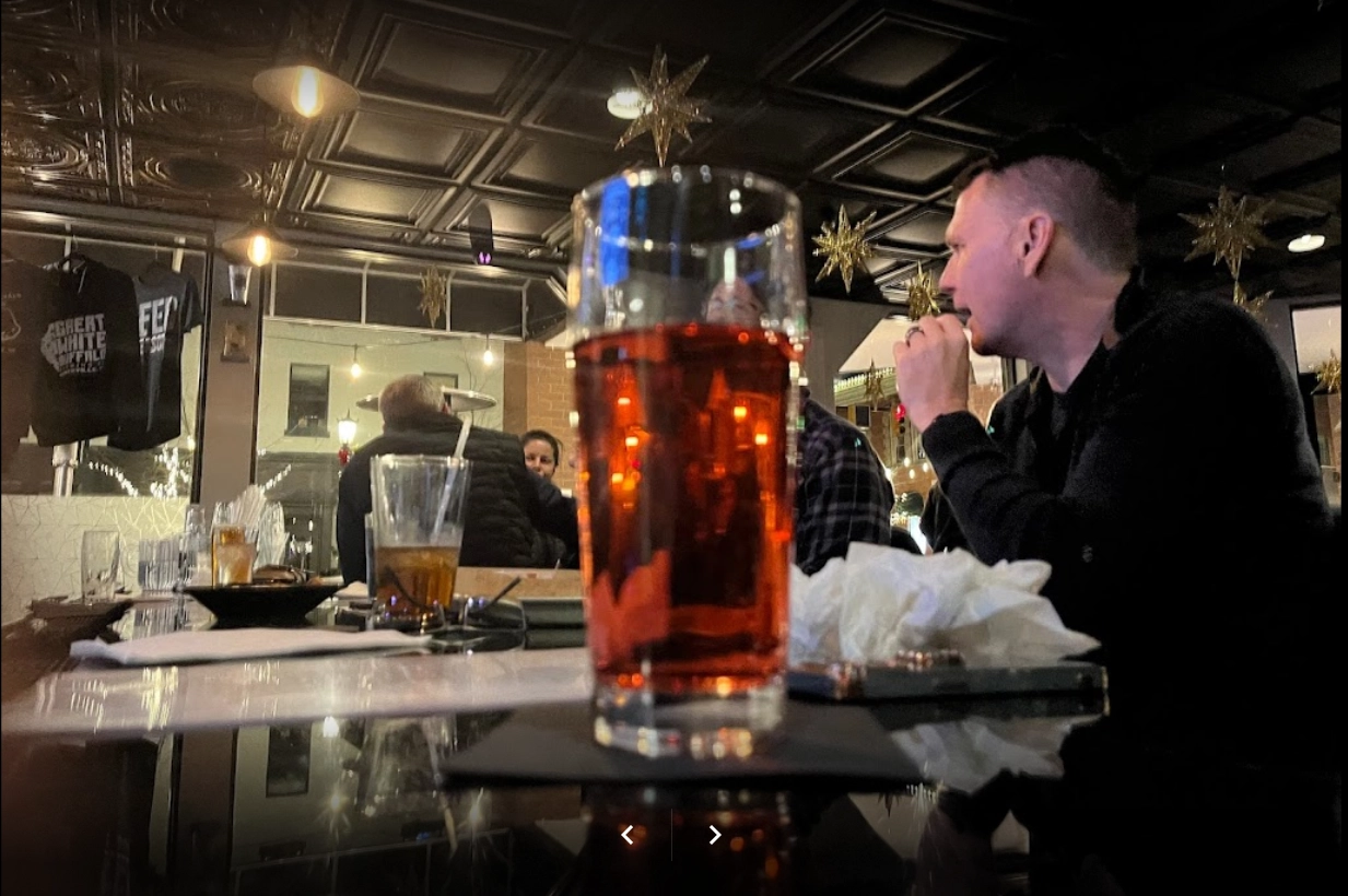 Pint sits on top of bar